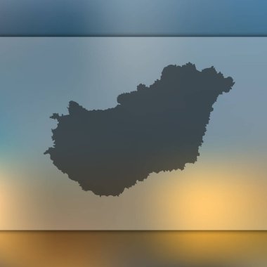 Macaristan haritası. Macaristan Vektör silueti. Bulanık arka plan