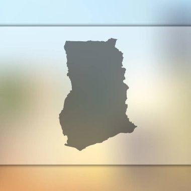 Gana haritası. Gana vektör silueti. Bulanık arka plan