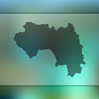 Gine haritası. Gine'nin vektör silueti. Bulanık arka plan
