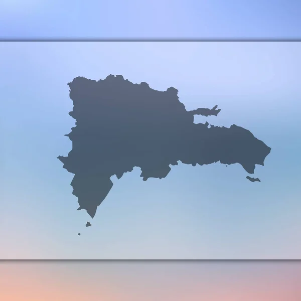 República Dominicana mapa. Silueta vectorial de República Dominicana. Fondo borroso — Archivo Imágenes Vectoriales