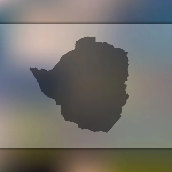 Zimbabue mapa. Silueta vectorial de Zimbabue. Fondo borroso — Vector de stock