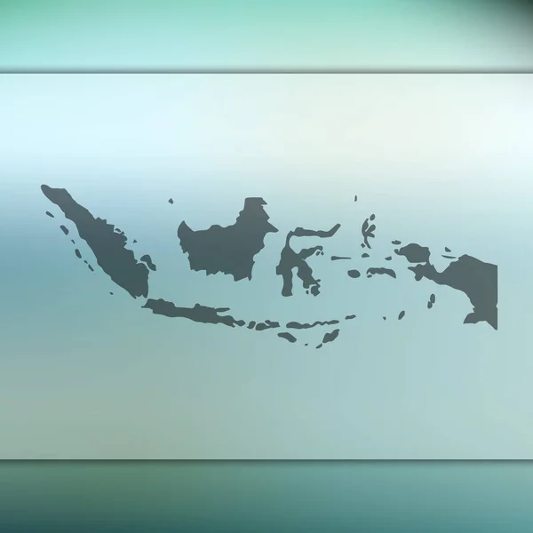 印度尼西亚地图。印度尼西亚的矢量轮廓。模糊背景 — 图库矢量图片
