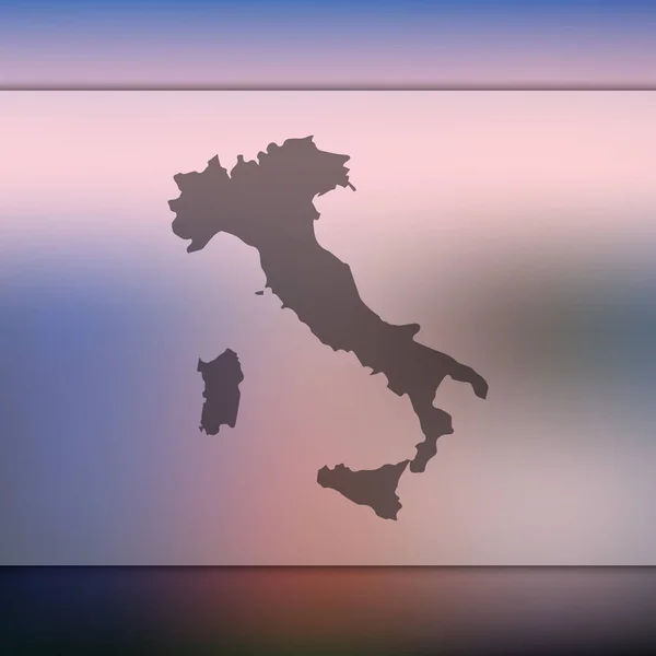 Italien-Karte. Vektorsilhouette von Italien. verschwommener Hintergrund — Stockvektor