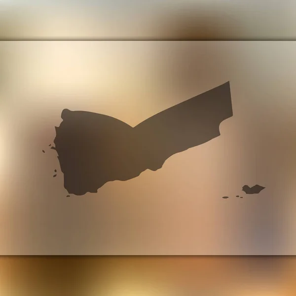 Yemen map. Vector silhouette of Yemen. Blurred background — Stok Vektör