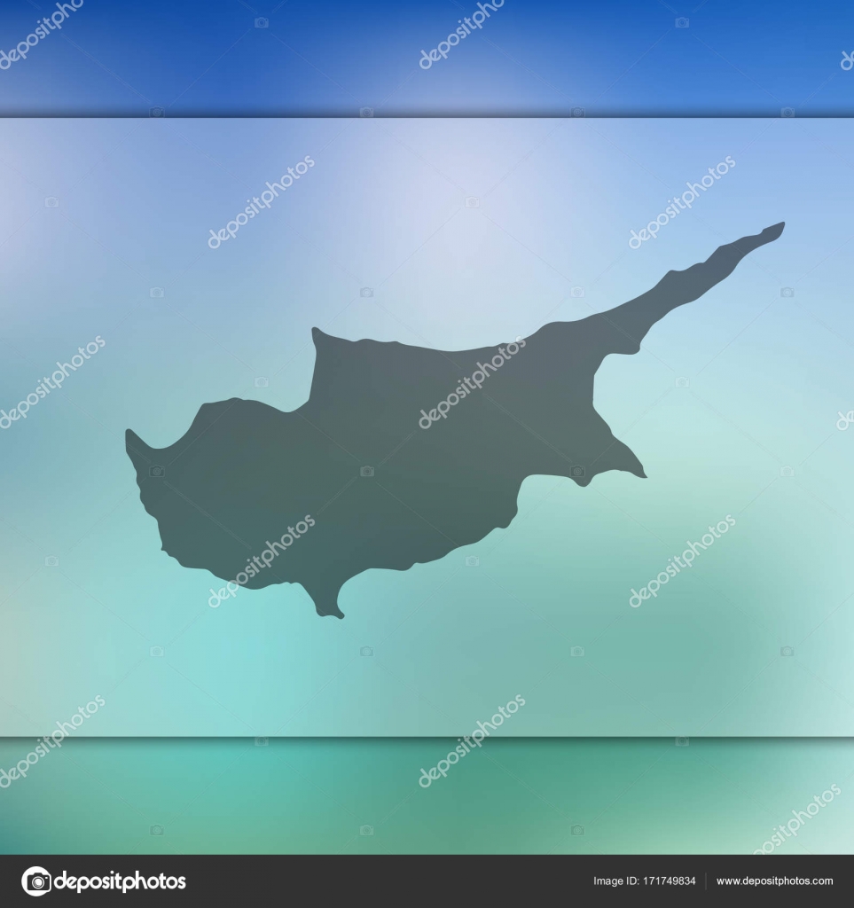 Cyprus map. Vector silhouette of Cyprus. Blurred ...