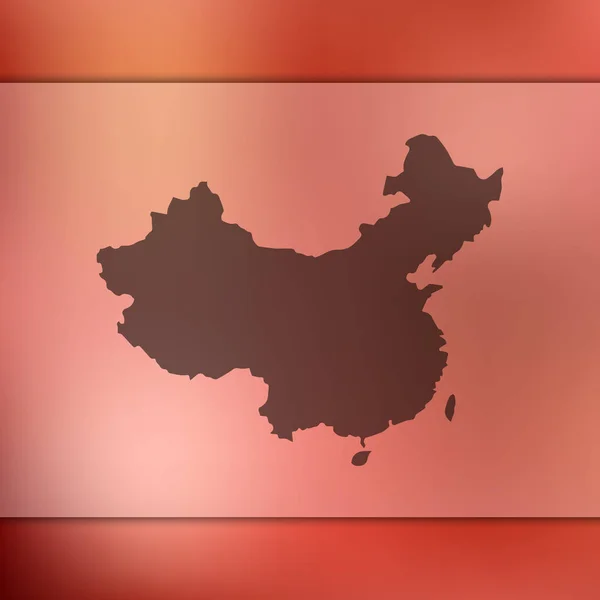 China Landkarte. Vektorsilhouette von China. verschwommener Hintergrund — Stockvektor