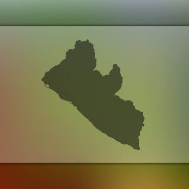 Liberya Haritası. Liberya siluet vektör. Arka plan bulanık