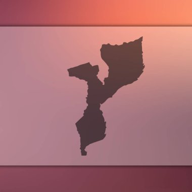 Mozambik Haritası. Mozambik siluet vektör. Arka plan bulanık