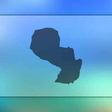 Paraguay Haritası. Paraguay siluet vektör. Arka plan bulanık