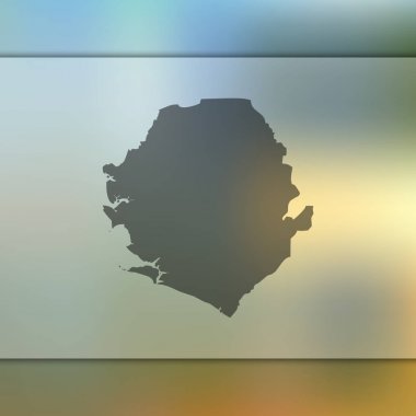 Sierra Leone Haritası. Sierra Leone siluet vektör. Arka plan bulanık