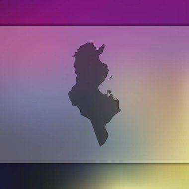 Tunus Haritası. Tunus siluet vektör. Arka plan bulanık