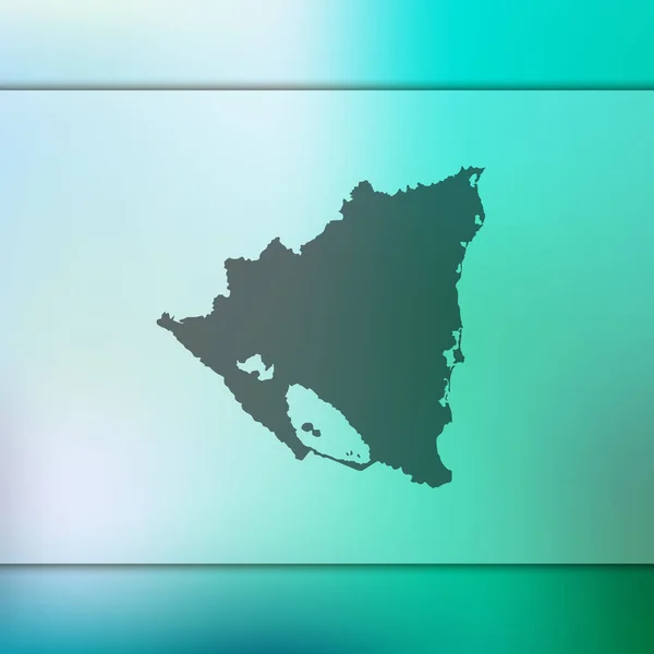 Nikaragua Haritası. Nikaragua siluet vektör. Arka plan bulanık — Stok Vektör