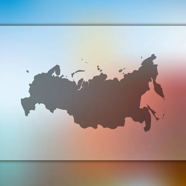 俄罗斯地图。俄罗斯的矢量剪影。背景模糊 — 图库矢量图片