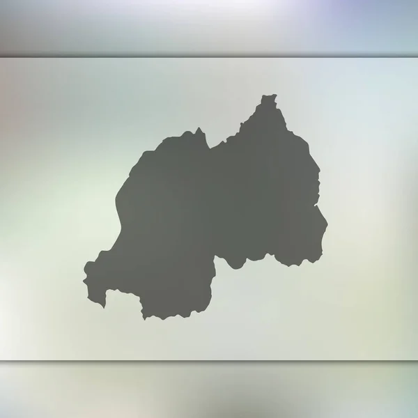 Ruanda Haritası. Ruanda siluet vektör. Arka plan bulanık — Stok Vektör