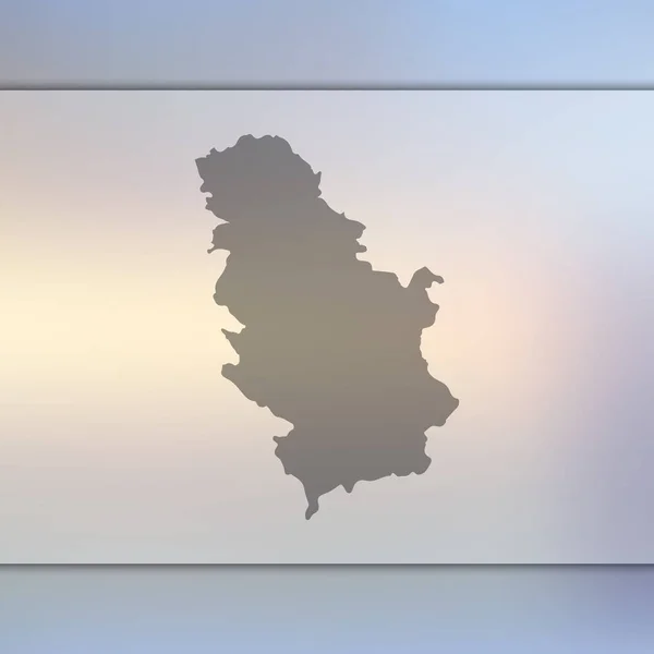 Sırbistan harita. Sırbistan siluet vektör. Arka plan bulanık — Stok Vektör