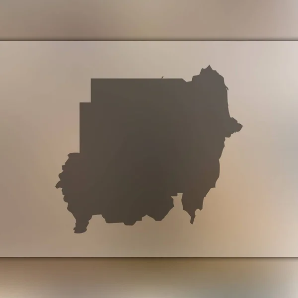 Carte du Soudan. Silhouette vectorielle du Soudan. Fond flou — Image vectorielle