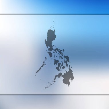 Filipinler Haritası. Filipinler siluet vektör. Arka plan bulanık