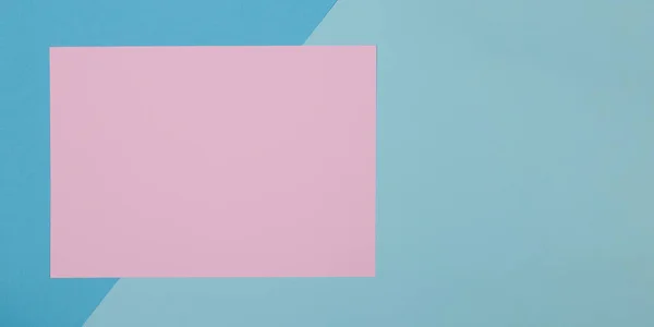 Blauer Und Pinkfarbener Hintergrund Farbiges Papier Geometrisch Zonen Unterteilt Rahmen — Stockfoto