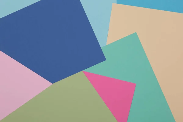 Blått Grönt Gult Och Rosa Bakgrund Färgat Papper Geometriskt Delas — Stockfoto