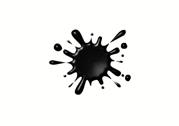Black Ink Splash White Background — Stock Photo, Image
