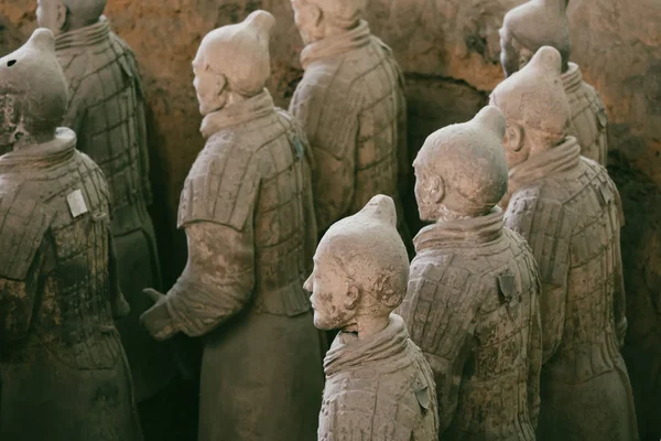 Exército de Terracota de grupo de esculturas de soldados em Xian, China — Fotografia de Stock