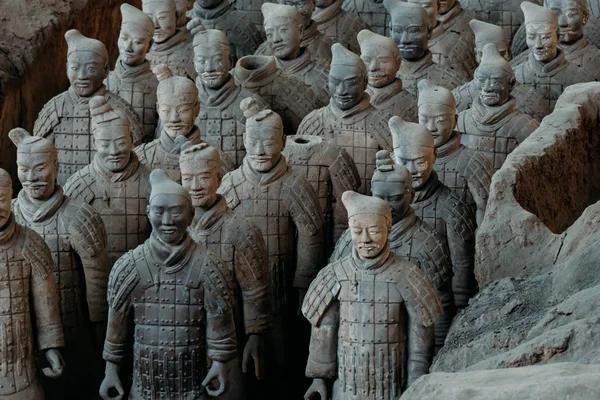 Close-up do famoso Exército Terracota de Guerreiros em Xian, China — Fotografia de Stock