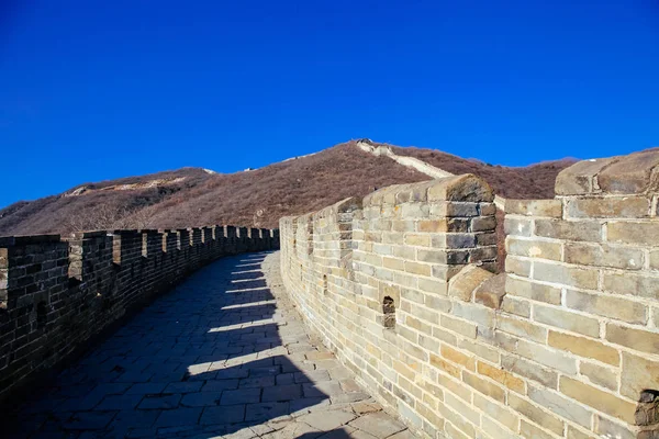 Wielki Mur Chiński krajobraz-atrakcją turystyczną w Pekin, Chiny — Zdjęcie stockowe