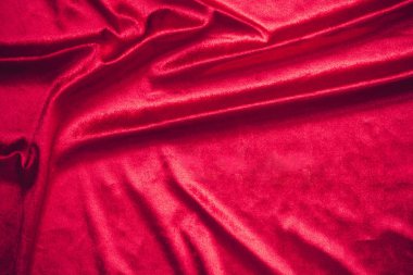 Kırmızı lüks parlak kumaş Tekstil malzeme doku arka plan için akan