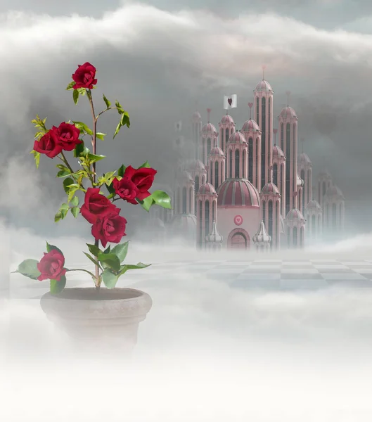在雾中玫瑰 — 图库照片