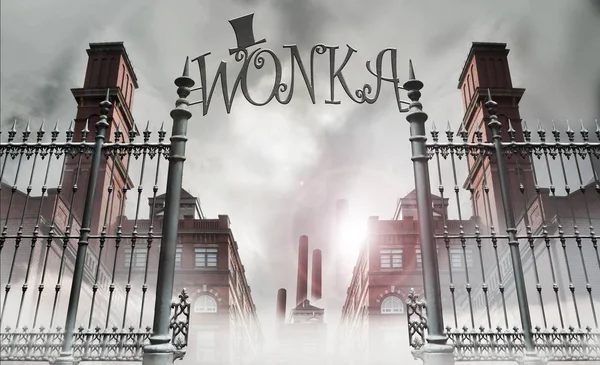 Železnou Bránou Továrny Wonka — Stock fotografie