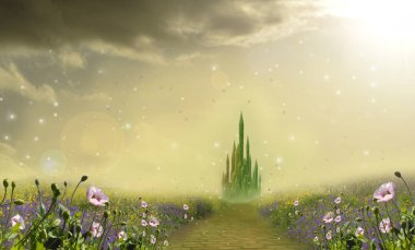 emerald city and poppies clipart