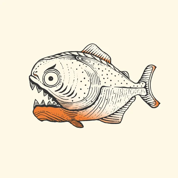 Piranha ryby Amazon — Stockový vektor