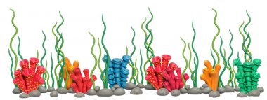 Okyanus sualtı dünya ile deniz mercan el yapımı hamuru.