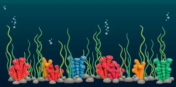 Monde Sous Marin Océanique Avec Coraux Mer Faits Main Plasticine — Photo