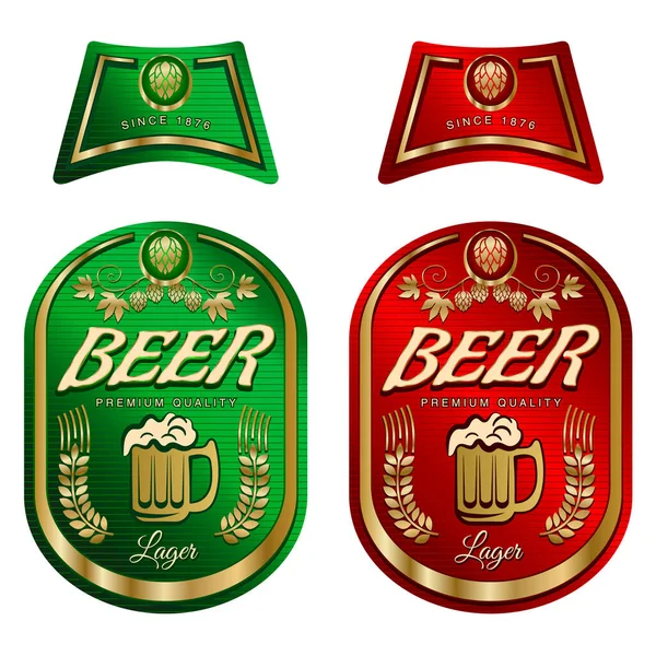 Boyun etiketli bira etiketi şablonu. Vektör İllüstrasyonu.