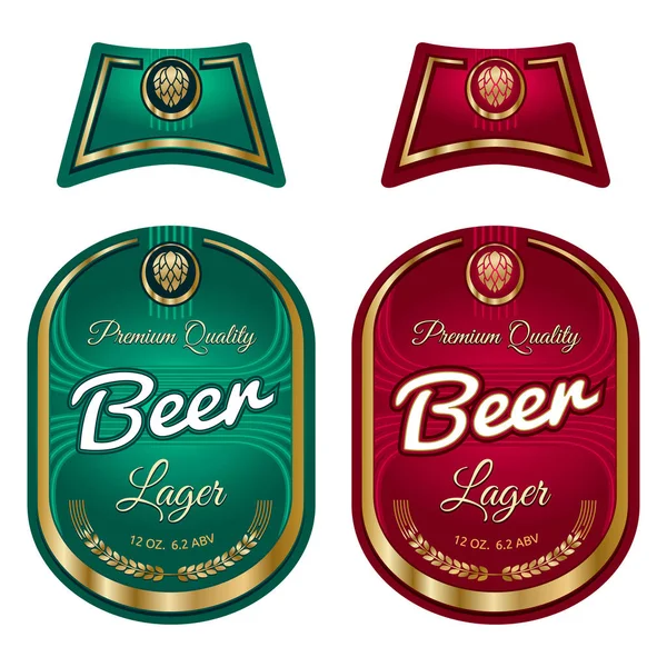 Boyun etiketli bira etiketi şablonu. Vektör İllüstrasyonu.