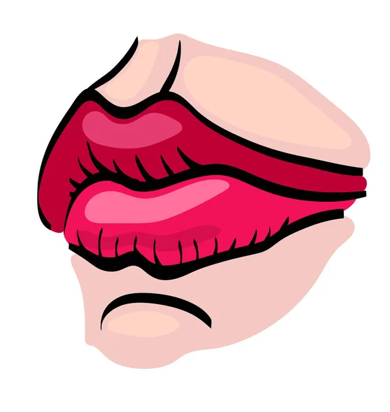 透明な背景に赤い唇を持つ口 — ストックベクタ