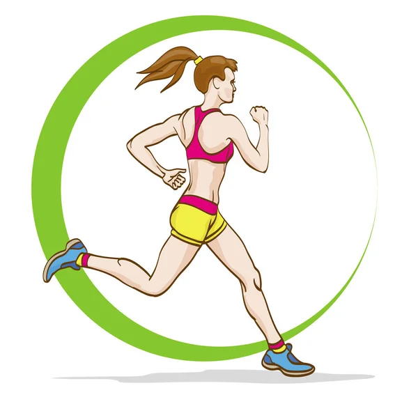 Jogging Fille Illustration Vectorielle — Image vectorielle