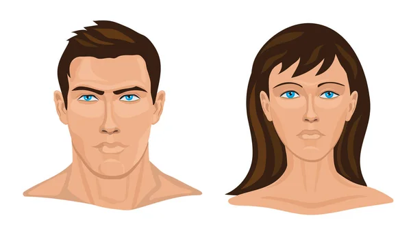 Erkek ve kadın ikonları. Vektör illüstrasyonu.