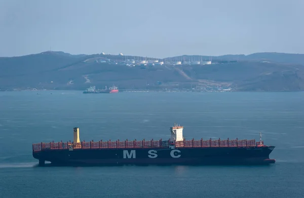 Containerfartyget Msc Leanne. — Stockfoto