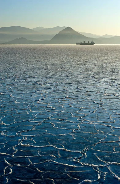 凍った海の氷の上パターン. — ストック写真