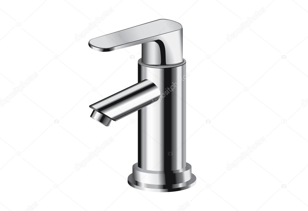 Silver bathroom faucet.