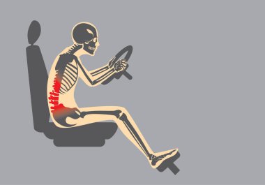Back pain from driving clipart