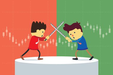 Yükseliş Pazar veya düşüş trendi hisse senedi yatırımcı yatırım seçme.