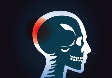 In head of human have a red signal. clipart