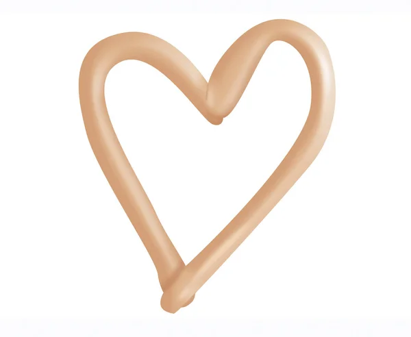 Rajz szív alakú smink Alapítvány krém. — Stock Fotó