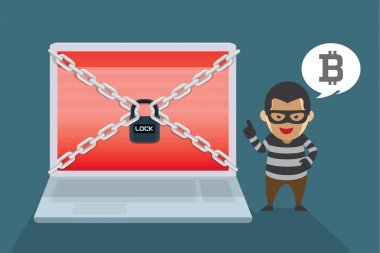Hacker talep Bitcoin ödemeler bilgisayar sistemleri geri yüklemek için. 