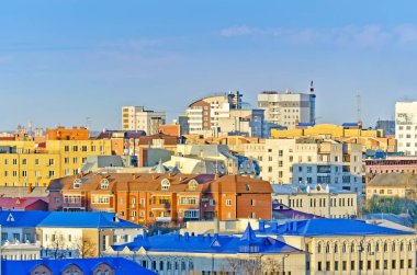 Şehir evi metropolis çatı gökyüzü Köyü rooftops üzerinde göster