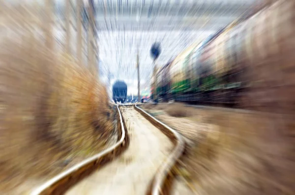 Railroad station snelheid spoor reis — Stockfoto