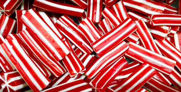 Sweet red and white striped candy, texture, background — Stock Photo, Image